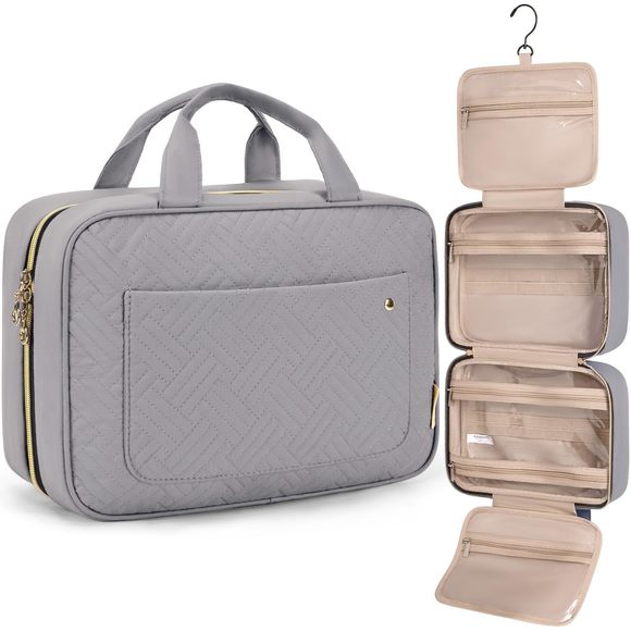 Toiletry Bag Travel Bag With Hanging Hook, Water-resistant Makeup Cosmetic Bag💖 - Picture 1 of 7